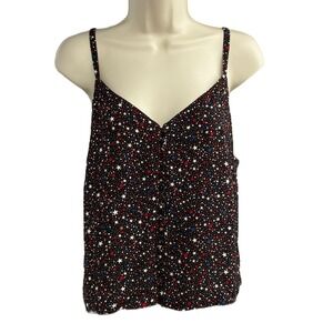 Madewell‎ Star Print V-Neck Button Front Camisole Adjustable Straps Size 6